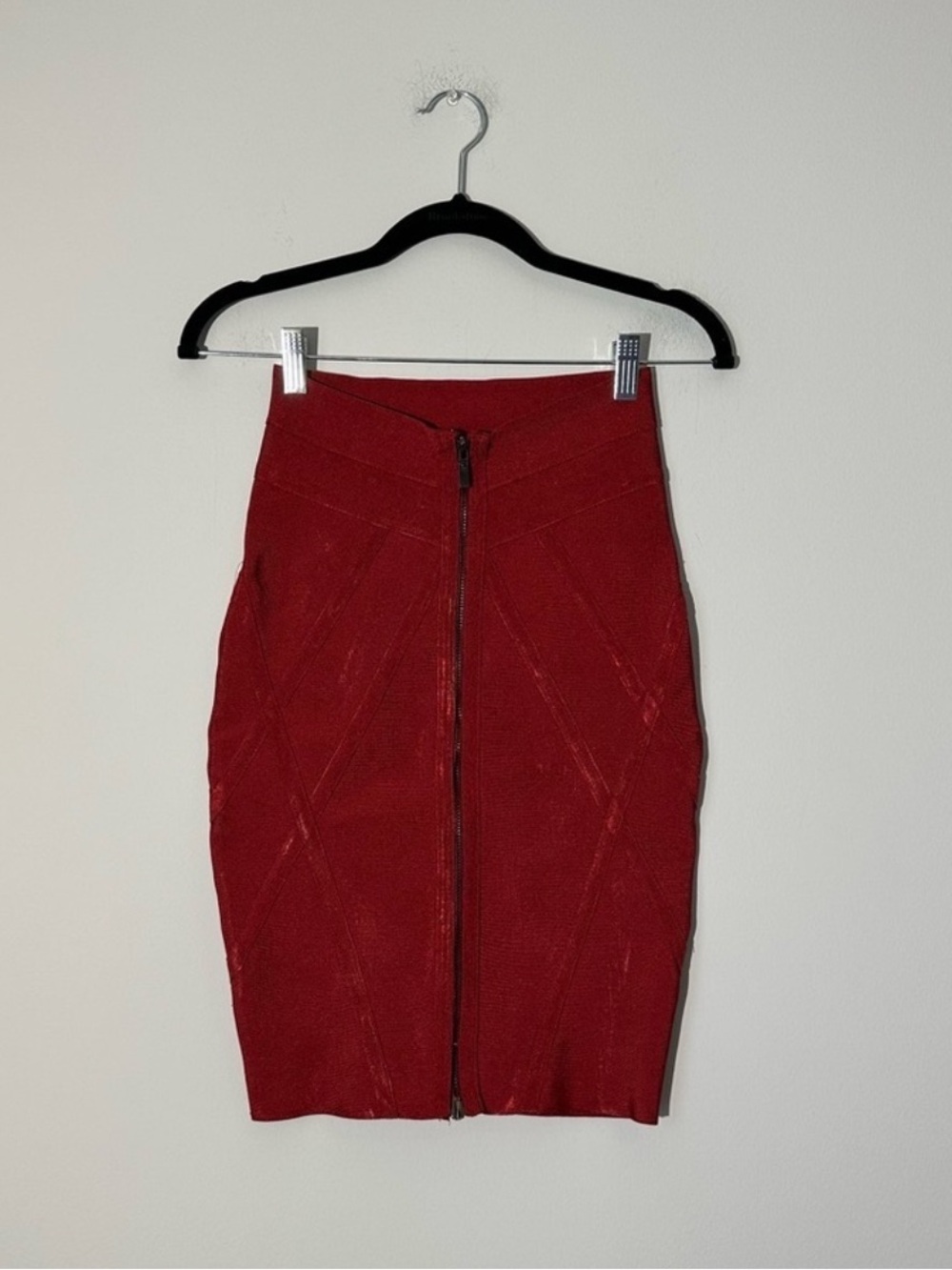 Wow Couture Red Zip-Front Pencil Skirt Size S